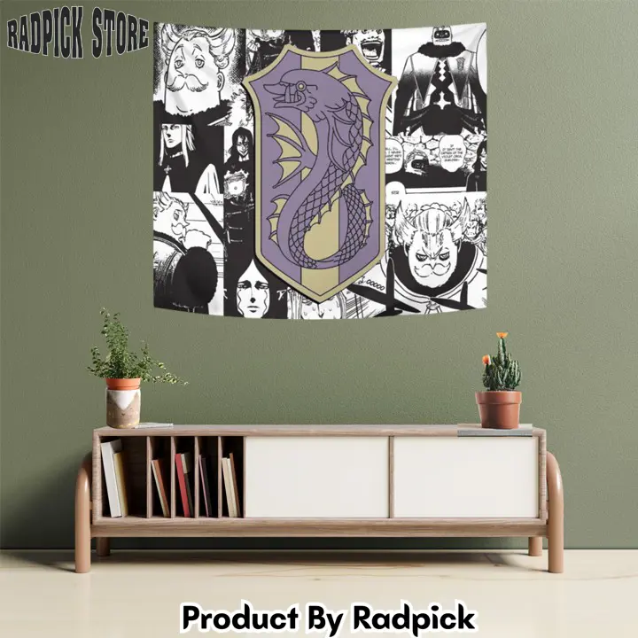 Purple orca tapestry custom black clover anime manga room wall decor  rp5942734
